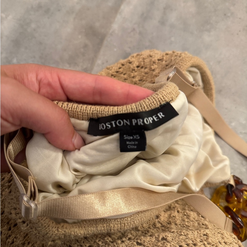 Boston Proper Beige Maxi Knit Dress | XS - Picture 9 of 9